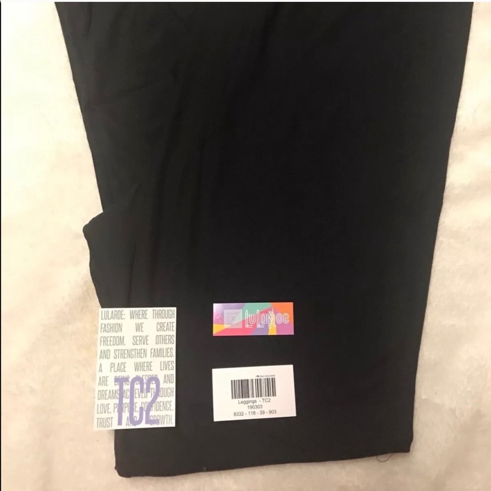 LuLaRoe TC2 solid black leggings NWT